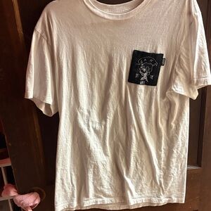 Vans White Tee with Black Graphic Pocket